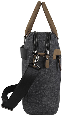 Портфель мужской BUGATTI Luce 15'', серый, полиэстер, 40х10х31,5 см