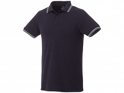 Рубашка поло Fairfield мужская (Темно-синий/серый меланж/белый)