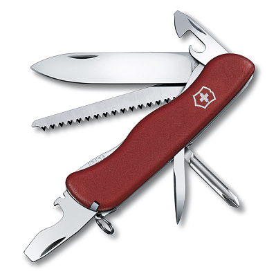 Нож перочинный VICTORINOX Trailmaster, 111 мм, 12 функций, с фиксатором лезвия  (Красный)