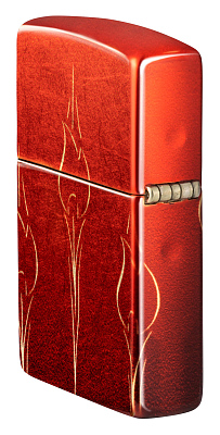 Зажигалка ZIPPO Ombre Flames с покрытием 540 Tumbled Brass, латунь/сталь, разноцветная, 38x13x57 мм