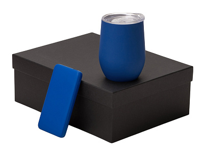 Подарочный набор COLOR IT с термокружкой и повербанком (Синий)