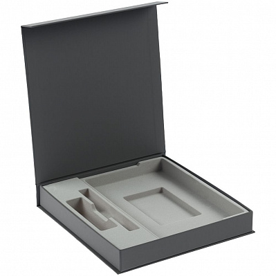 Коробка Arbor под ежедневник, аккумулятор и ручку, светло-серая (Серый)