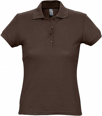 Рубашка поло женская Passion 170, шоколадно-коричневая (Шоколадный)