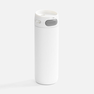 Термостакан X1 с цветной кнопкой, белый с серым (Серый)