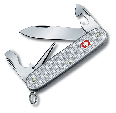 Нож перочинный VICTORINOX Pioneer, 93 мм, 8 функций, алюминиевая рукоять  (Серебристый)