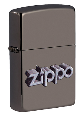 Зажигалка ZIPPO Zippo Design с покрытием Black Ice®, латунь/сталь, чёрная, глянцевая, 38x13x57 мм (Черный)