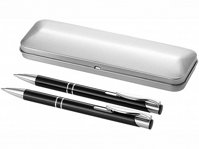 Подарочный набор Dublin: ручка шариковая, карандаш механический (Черный/серебристый)