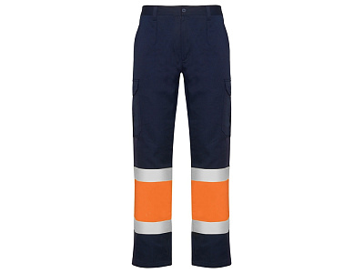Брюки Naos со светоотражающими полосами, мужские (Синий нэйви/неоновый оранжевый)