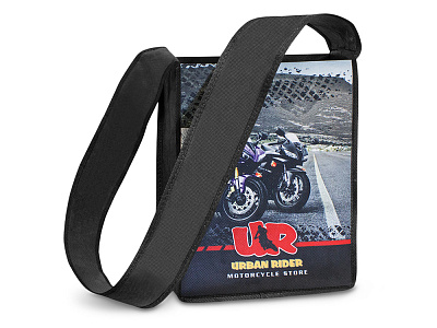 Сумка-мессенджер из нетканого материала PET с возможностью полноцветной печати (Чёрный)