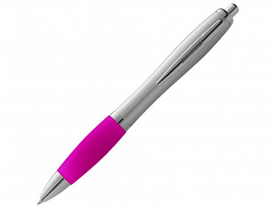 Ручка пластиковая шариковая Nash (Серебристый/розовый)