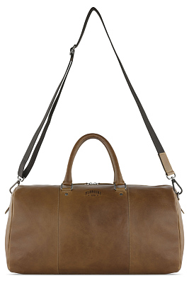 Сумка дорожная KLONDIKE GOLD «Bill», натуральная кожа в коньячном цвете, 47 х 24 х 23 см