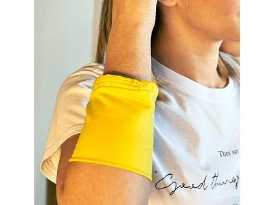 Эластичный браслет SPEED с карманом на молнии (Желтый)