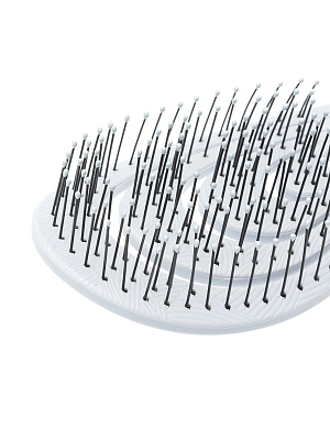 Щетка Dewal Beauty серия "Ocean wave", продувная, с нейлоновым штифтом, форма волна, серая