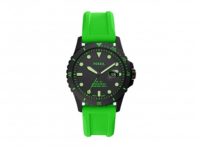 Часы наручные, мужские (Корпус- черный, циферблат- черный, крепление- зеленый)