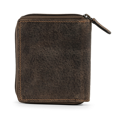 Бумажник KLONDIKE NUGGET «Riley», натуральная кожа в темно-коричневом цвете, 12 х 10,5 х 2,5 см