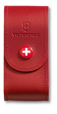Чехол на ремень VICTORINOX для ножей 91 мм толщиной 5-8 уровней, кожаный  (Красный)