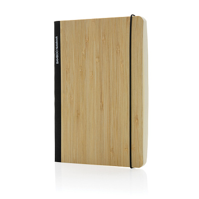 Блокнот Scribe с обложкой из бамбука, А5, 80 г/м² (Черный;)
