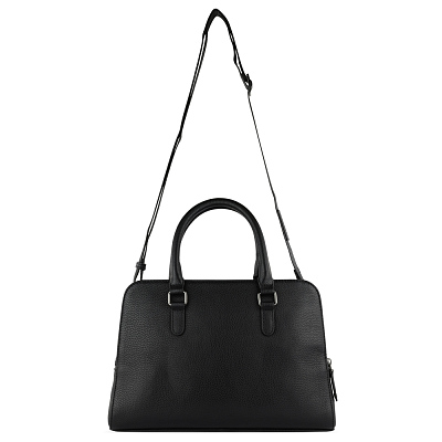 Сумка женская BUGATTI Elsa, чёрная, воловья кожа/полиэстер, 32х13х22 см