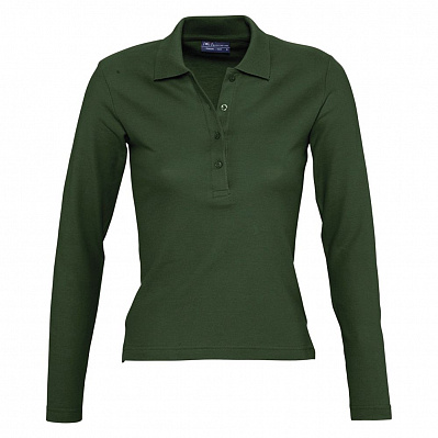 Рубашка поло женская с длинным рукавом Podium ярко-зеленая (Зеленый)