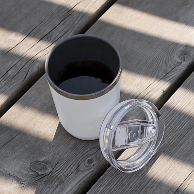 Термокружка вакуумная с керамическим покрытием Арктик (Arctic), белый/серый