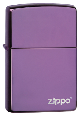Зажигалка ZIPPO Classic с покрытием Abyss™, латунь/сталь, фиолетовая с логотипом, 38x13x57 мм (Фиолетовый)