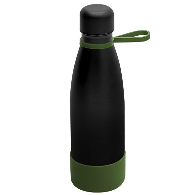 Термобутылка герметичная вакуумная Olivia To Go, чёрный/серый (Чёрный/хаки)