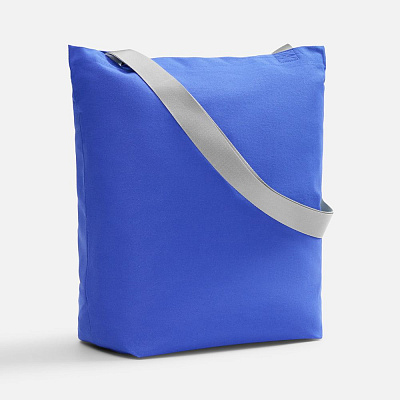 Шопер B5, синий с широкими серыми ручками (Серый)