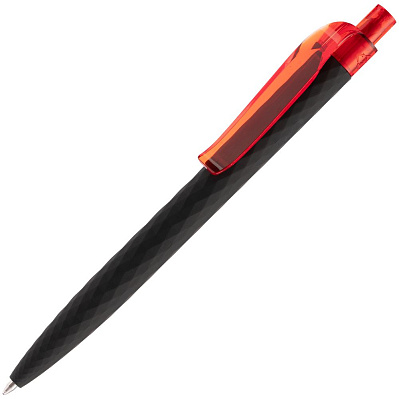 Ручка шариковая Prodir QS01 PRT-P Soft Touch, черная с красным (Красный)