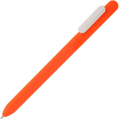 Ручка шариковая Swiper Soft Touch, неоново-оранжевая с белым (Оранжевый)