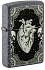 Зажигалка ZIPPO Heart Design с покрытием Iron Stone, латунь/сталь, серая, 38x13x57 мм - Фото 1
