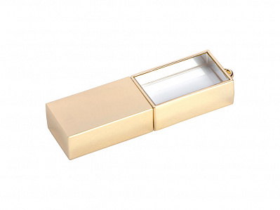 USB 2.0- флешка на 32 Гб кристалл в металле (Золотистый)