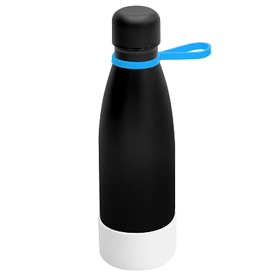 Термобутылка герметичная вакуумная Olivia To Go, чёрный/жёлтый/красный (Чёрный/голубой/белый)