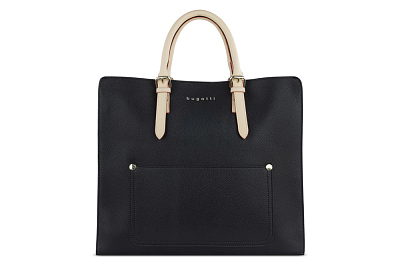 Сумка-шоппер BUGATTI Ella, черная , полиуретан, 37х12х31 см