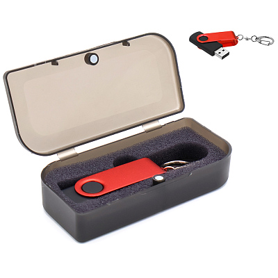 Флешка Twist Color 16 Гб в футляре, красная (Красный)