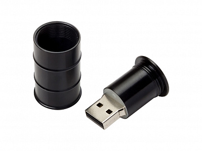 USB 2.0- флешка на 16 Гб Бочка (Черный)