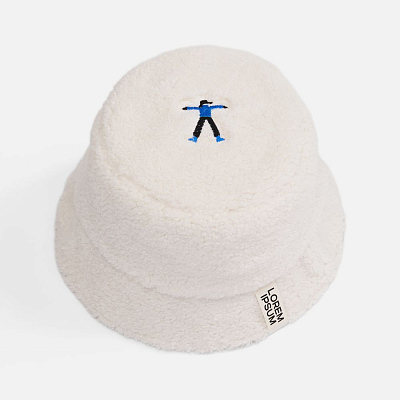 Панама Oblako, утепленная, молочно-белая