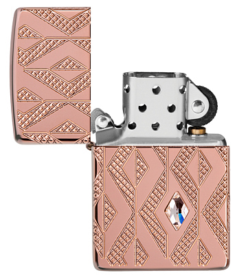 Зажигалка ZIPPO Armor® Geometric с покрытием Rose Gold, латунь/сталь, розовое золото, 38x13x57 мм