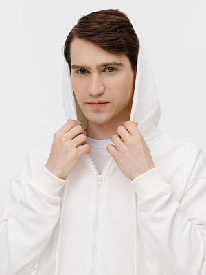 Толстовка унисекс оверсайз на молнии Zippy Terry, белая