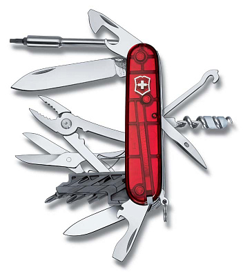 Нож перочинный VICTORINOX CyberTool M, 91 мм, 32 функции, полупрозрачный красный