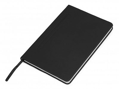 Блокнот А5 Magnet soft-touch с магнитным держателем для ручки (Черный)
