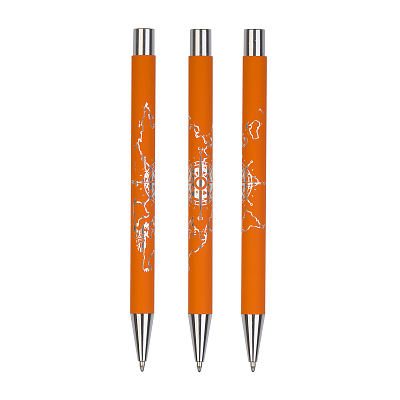 Ручка шариковая "Aurora", покрытие soft touch, оранжевый