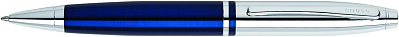 Шариковая ручка Cross Calais. Цвет - синий + серебристый. (Синий)