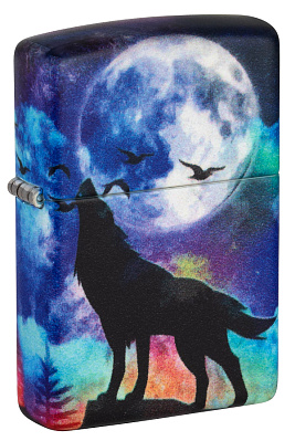 Зажигалка ZIPPO Wolf Design с покрытием 540 Matte, латунь/сталь, разноцветная, матовая, 38x13x57 мм (Разноцветный)