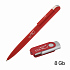 Набор ручка + флеш-карта 8 Гб в футляре, покрытие soft touch, красный - Фото 2