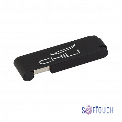 Флеш-карта "Case", объем памяти 16GB, покрытие soft touch  (Черный)