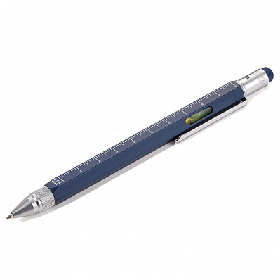 Ручка шариковая Construction, мультиинструмент, синяя (Синий)