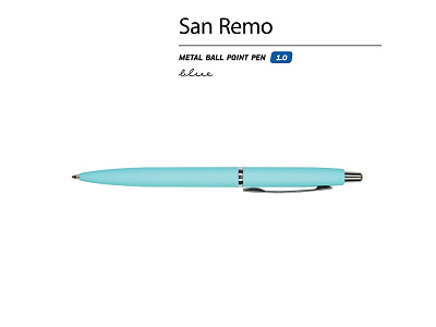 Ручка металлическая шариковая San Remo, софт-тач