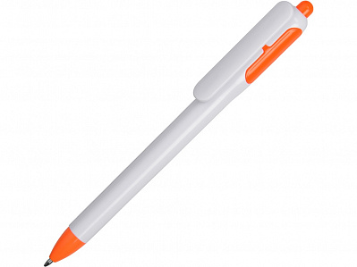 Ручка пластиковая шариковая Роанок (Белый/оранжевый)