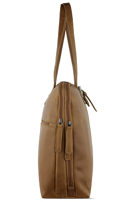 Портфель женский KLONDIKE GOLD «Charlie», натуральная кожа в коньячном цвете, 40 х 32 х 13 см