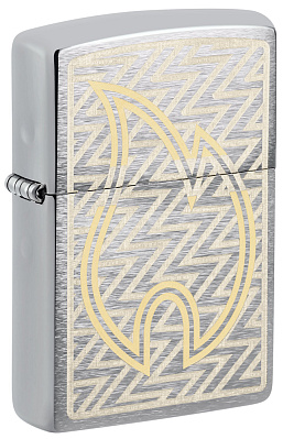 Зажигалка ZIPPO с покрытием Brushed Chrome, латунь/сталь, серебристая, матовая, 38x13x57 мм (Серебристый)